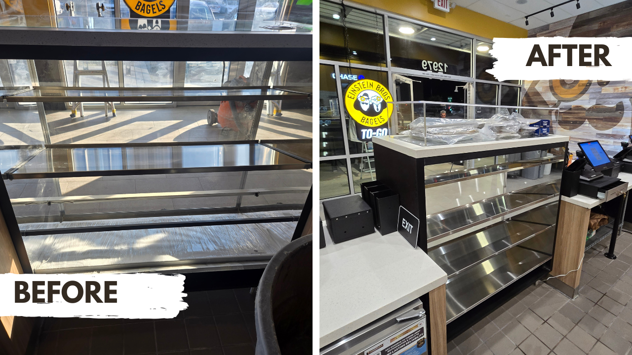 Display case cleaned for grand opening