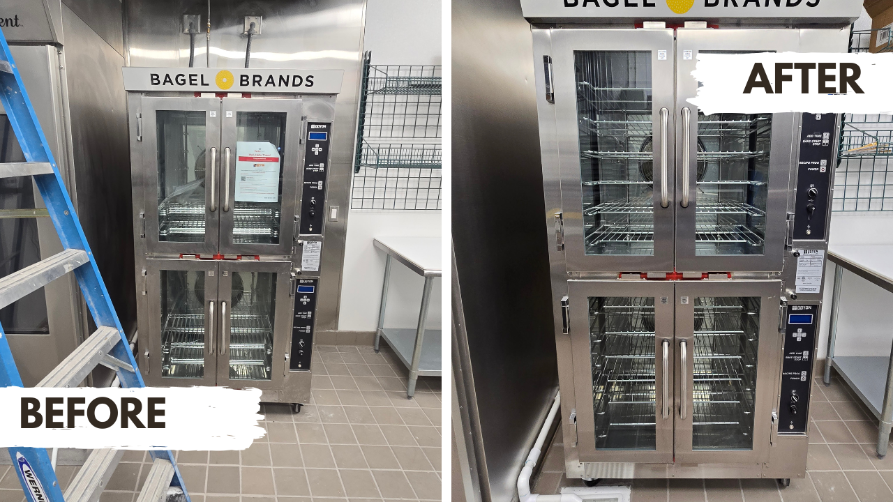 Commercial oven cleaned
