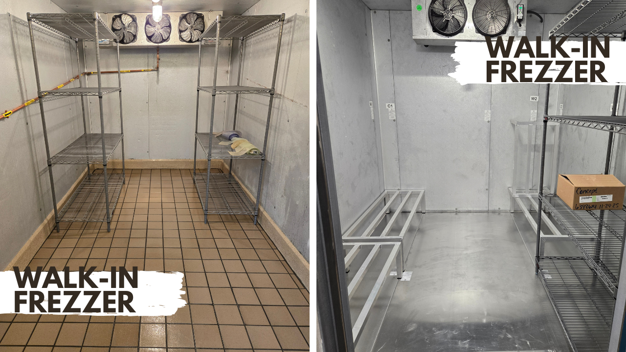 Walk-in freezer cleaned