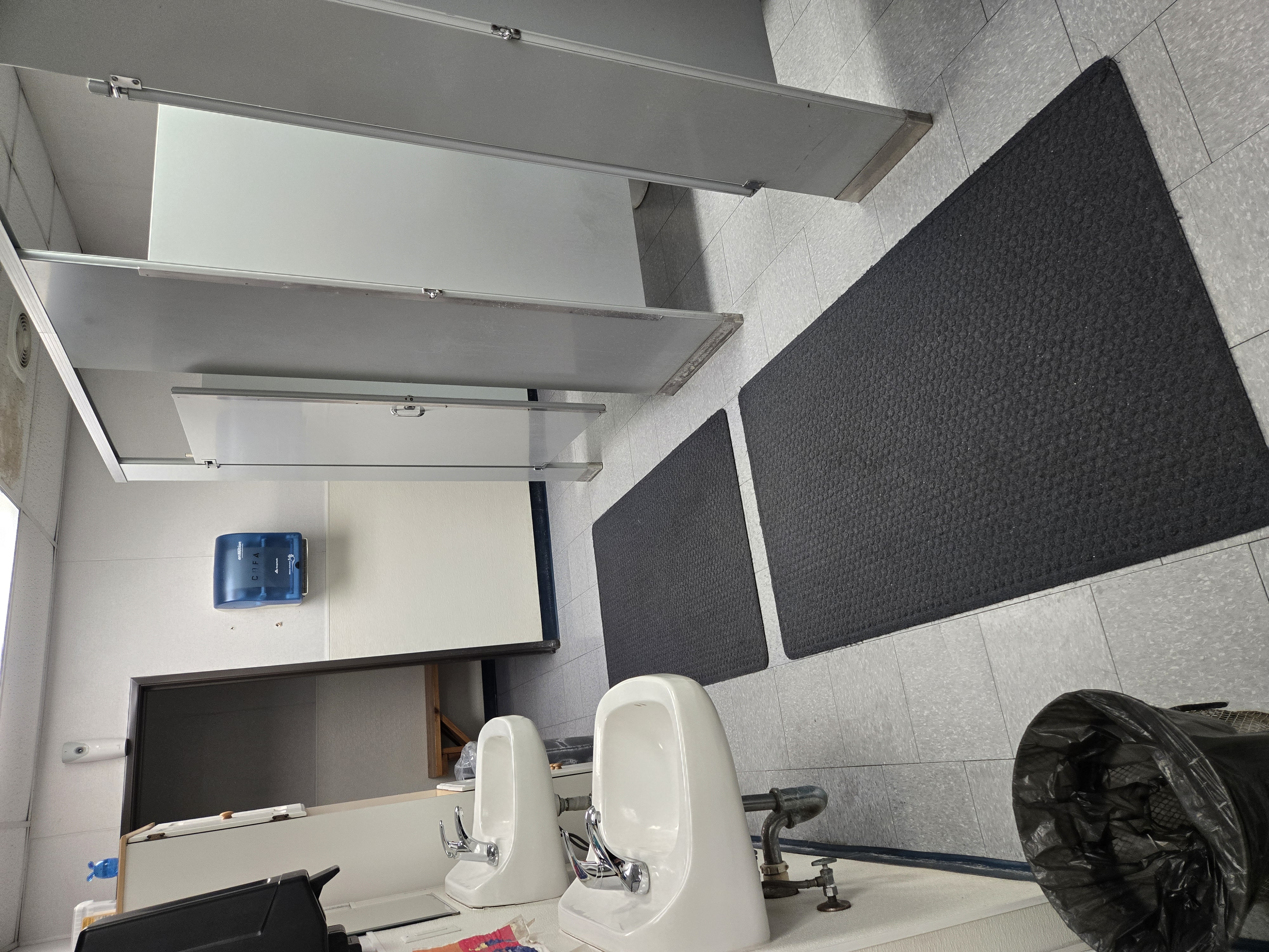 Military facility restroom cleaned